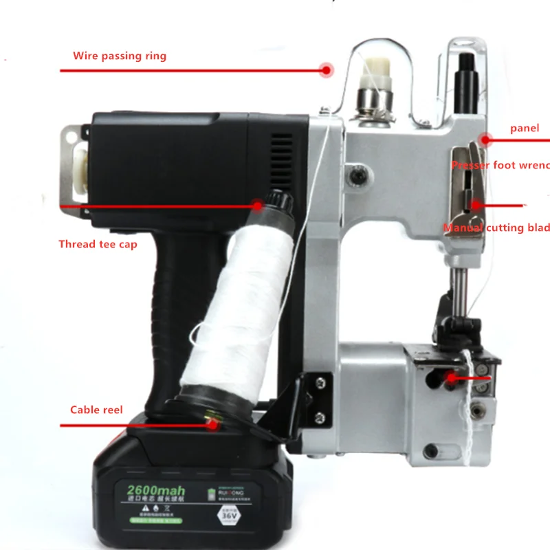 充電式リチウム電池を備えたワイヤレスマシン,220v/110v,さまざまなポケットマシンを縫う