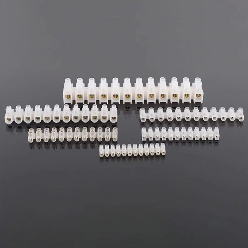 5Pcs 12 Position Electrical Connector Strip Insulated Housing H Type Structure Barrier Terminal Strip Screw Connection