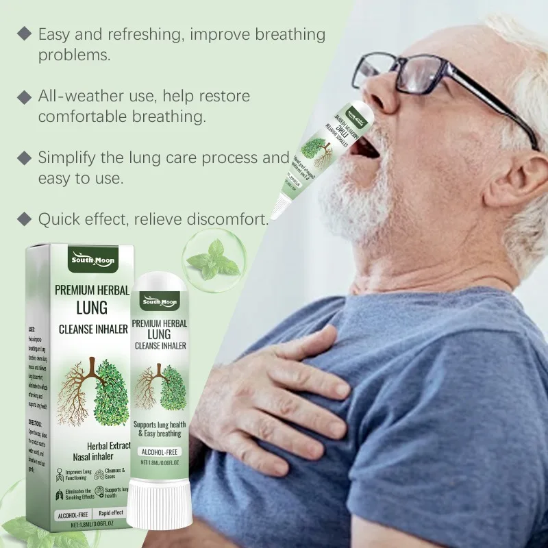 

Herbal Lung Cleansing Nasal Suction Stick Refreshing Brainstorming Energy Stick Inhaler Cure Cough Soothe Improve Breathing Care