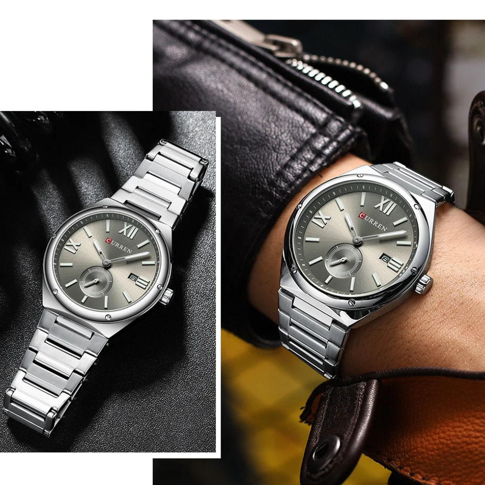 CURREN 8471 Luxury Steel Strip Men's Watch Waterproof Quartz Calendar Business Watches for Men Relogios Masculino Reloj Hombre
