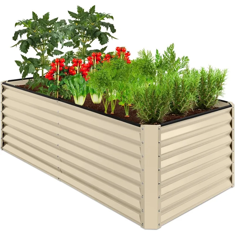 

Outdoor Metal Raised Garden Bed, Deep Root Box Planter for Vegetables, Flowers, Herbs, and Succulents w/ 269 Gallon Capacity