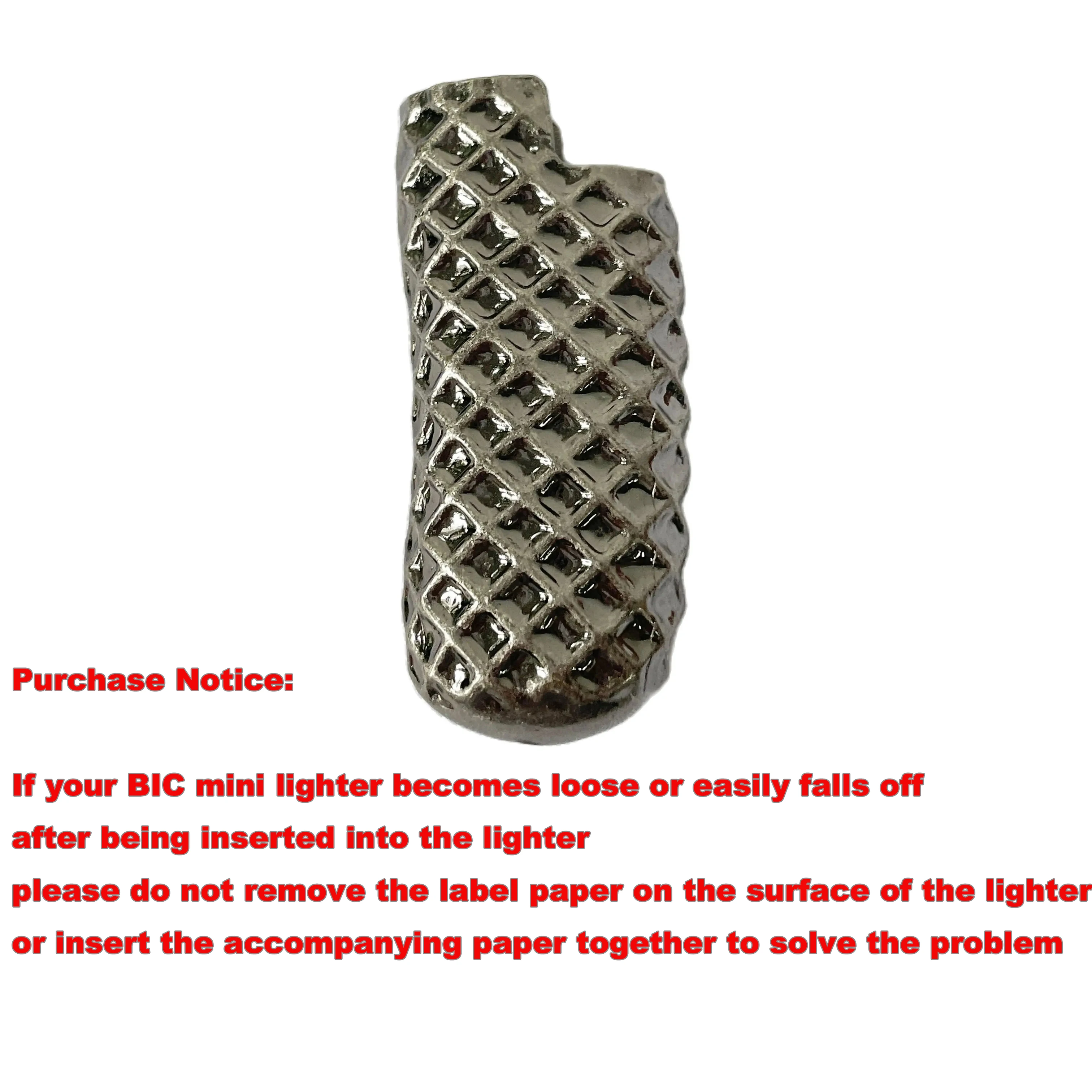 For BIC Mini Lighter J25/5 - Zinc Alloy Metal Case with Decorative Mesh Pattern - Portable and Stylish