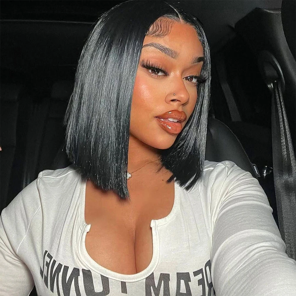 

Glueless 13x4 Lace Front Wig Straight Bob Brazilian Human Hair 13x6 HD Lace Wear and Go Short Bob For Black Women Ready To Wear