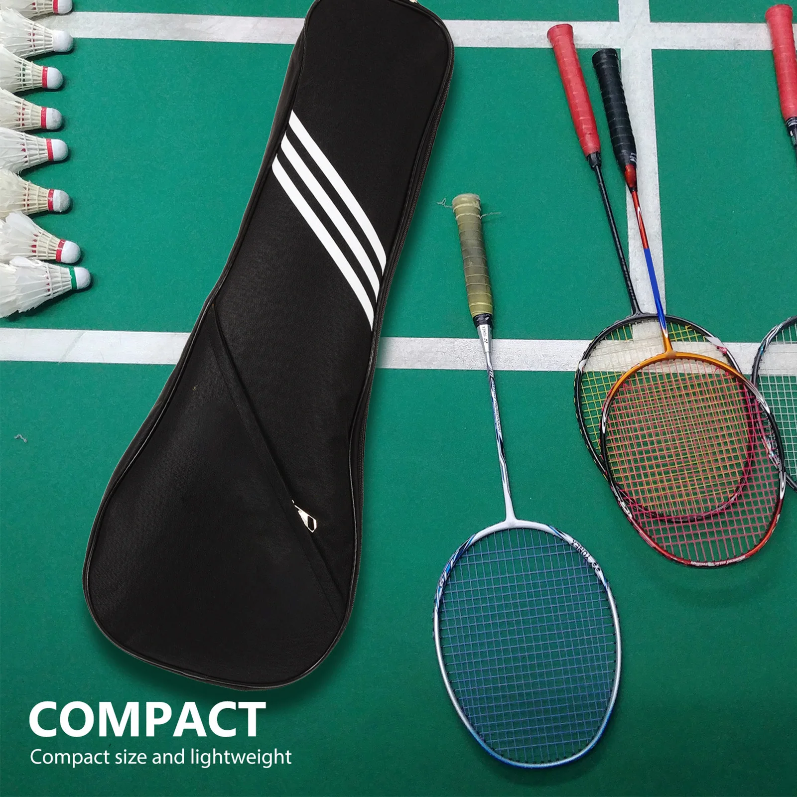 Lightweight Badminton Racket Bag Oxford Cloth Durable Adjustable Shoulder Strap Outdoor Portable Storage Carrying Pouch