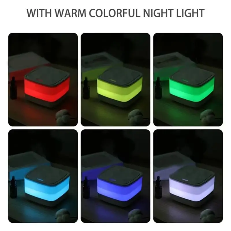 ABBZ-Flame Humidifier Essential Oil Diffuser Air Humidifier With Remote Control 800Ml Aroma Diffuser 7-Color Night Light