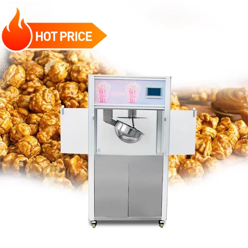 CE Certificate Hot Sale New Caramel Popcorn Maker Electric Automatic Gas Heating Industrial Bakery Use High Productivity 220V