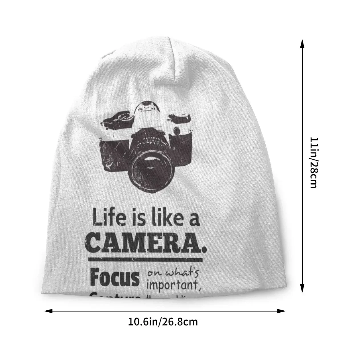 Chic Life Is Like A Camera Skullies Beanies Photographer Hats Street Men Women Cap Adult Spring Dual-use Bonnet Knitted Hat