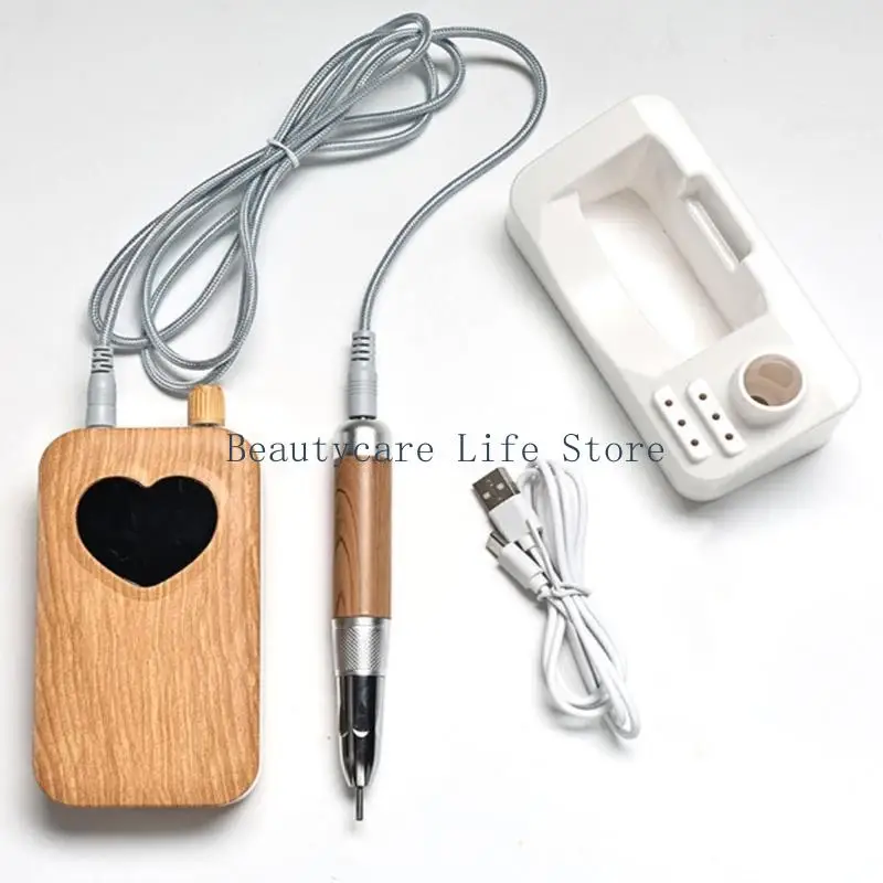 652C Draagbare elektrische nagel Shaper houten handvat ontwerp variabele snelheid regeling lage trillingen lage trillingen