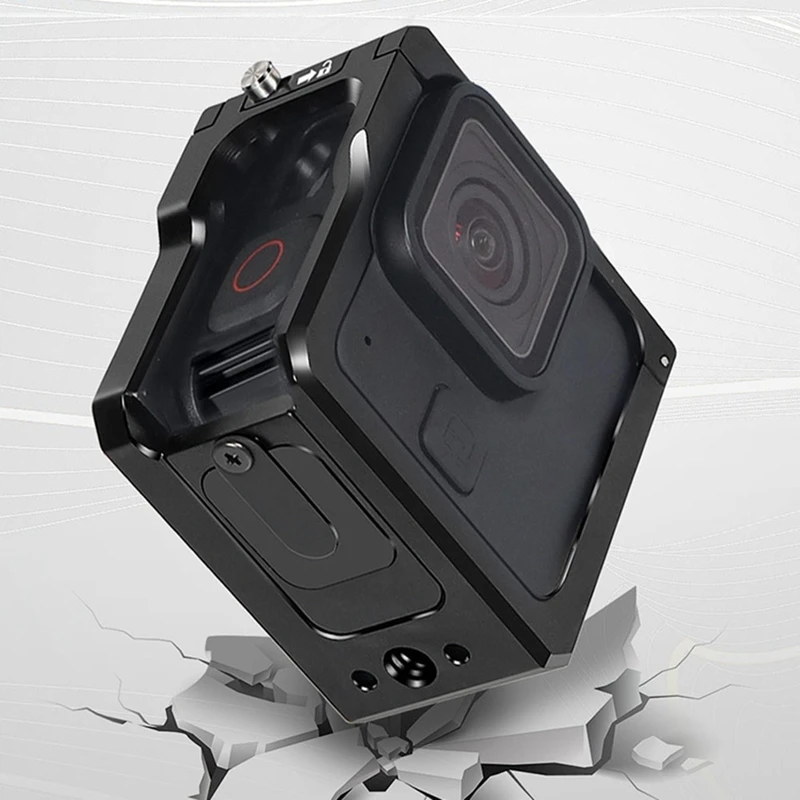 T23C Camera Cage Rig Protective Frame Side Battery Cover Cold Shoe Mount For Gopro Hero 11 Mini Action
