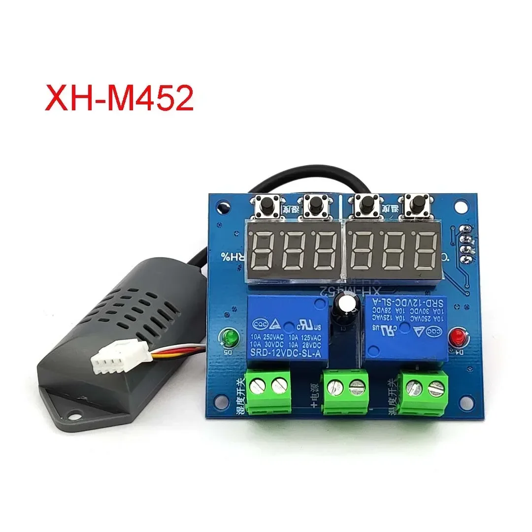 XH-M452 High Precision DC 12V 10A Digital LED Dual Output Temperature and Humidity Controller Module with SHT20 Sensor