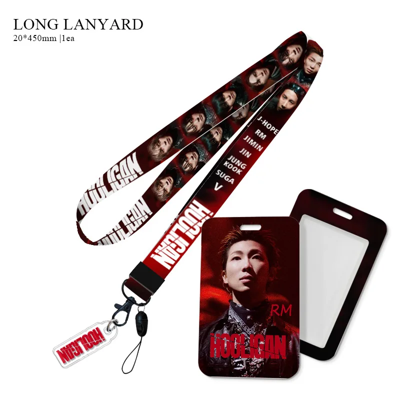 K-pop Boy Group Leader Style Phone Strap Acrylic Pendant Keychain Card Holder Fan Collectible Gift