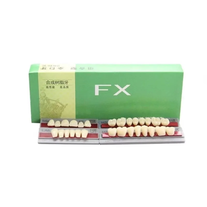 

1 Box Dental Synthetic Resin Teeth Full Dentures Plastic Steel Teeth Oral Implants Full Set Multiple Models Dental Materials