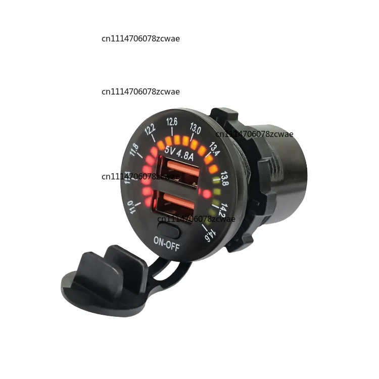 Color Screen Voltmeter Dual QC3.0 Fast Charger Socket Power Switch for Car Motorcycle Marine Mod Parts