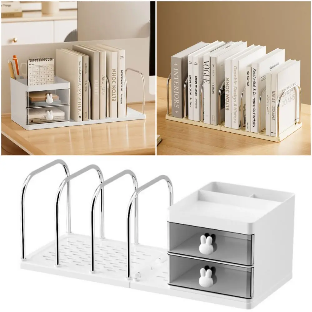 صندوق تخزين بلاستيكي متعدد الوظائف باللون الأبيض والأصفر يوفر مساحة بستة شبكات تصميم حامل كتب سطح المكتب وغرفة الدراسة #2