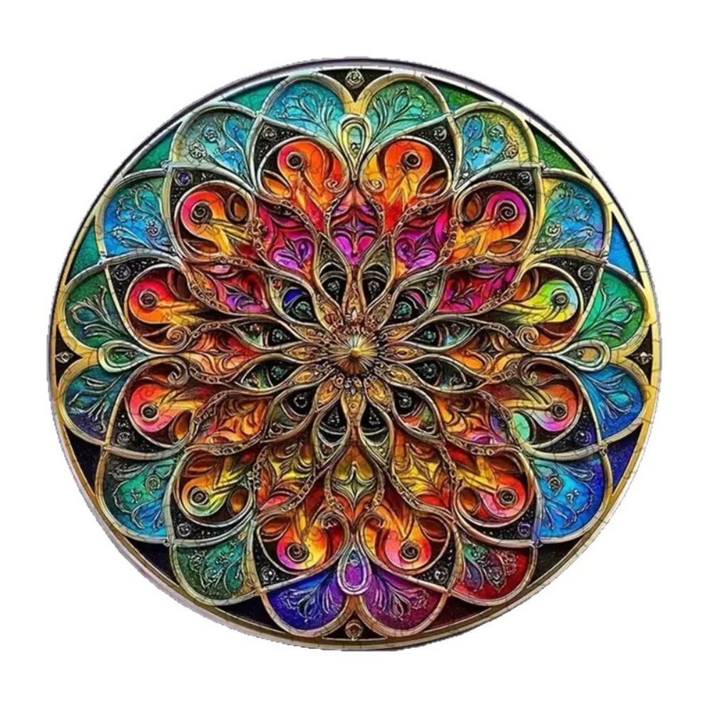 Glass Flower Kaleidoscope Colorful Pin Stainless Steel Flat Dropper Pin Clothes Backpacks Pins Decorative Brooches Accessories