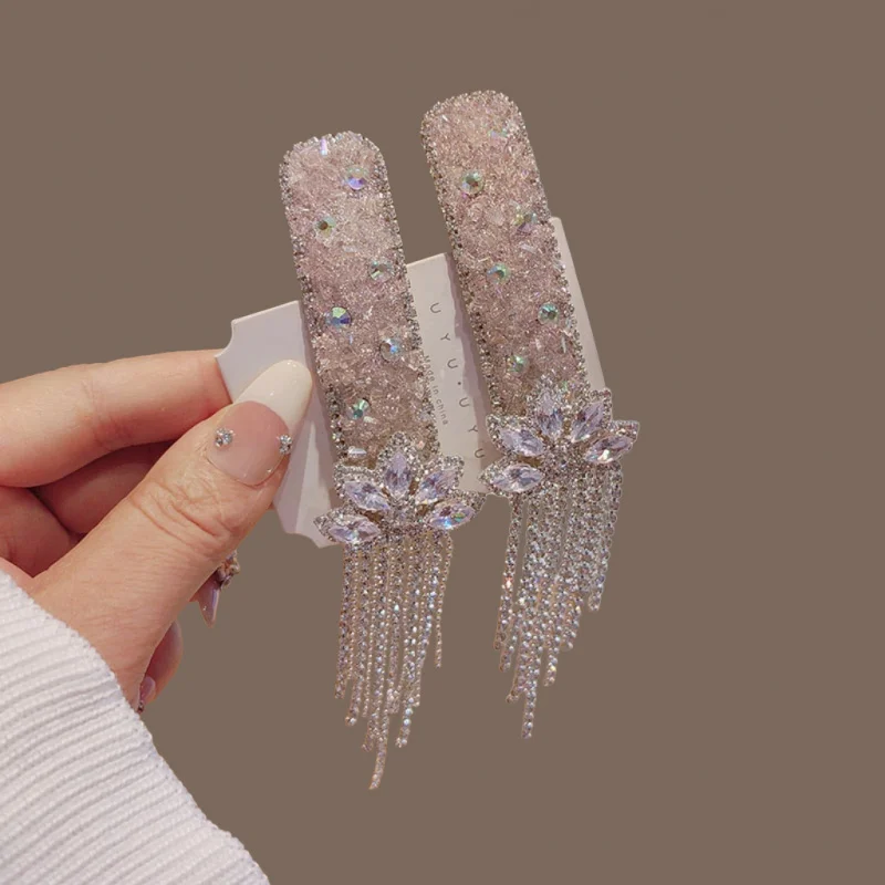 

Заколка для волос с хрустальной кисточкой, высококачественная изысканная боковая заколка, заколка для челки на лбу, заколка с одним словом, аксессуар для волос, украшение для волос