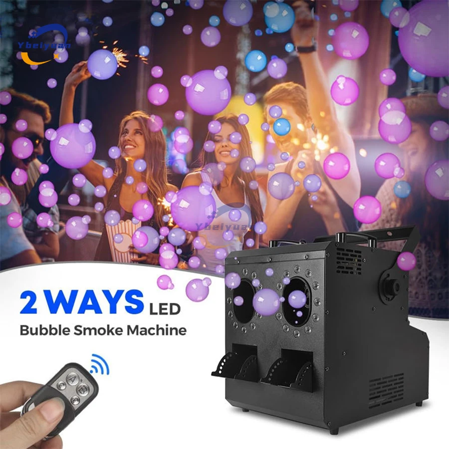 Im freien Wasserdichte 1500W Dual Loch LED Rauch Blase Maschine RGBW DMX Fernbedienung Disco Bühne Hochzeit Blase Spray Ausrüstung – Detail 4