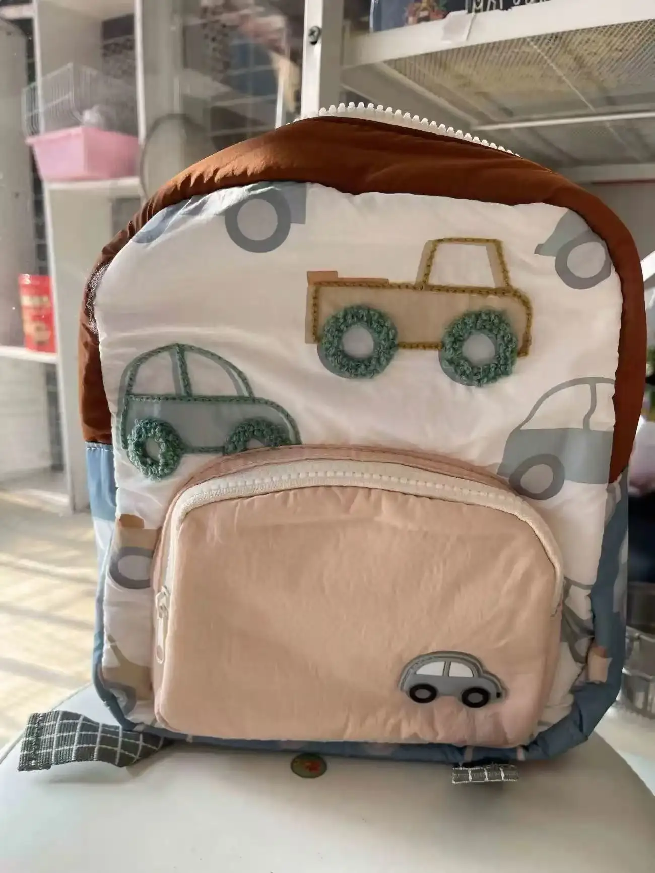 حقيبة تطريز السيارة، حقيبة ظهر للأطفال، اسم شخصي، حقيبة ظهر، حقيبة مشي، حقيبة حفاضات مخصصة للبنين والبنات