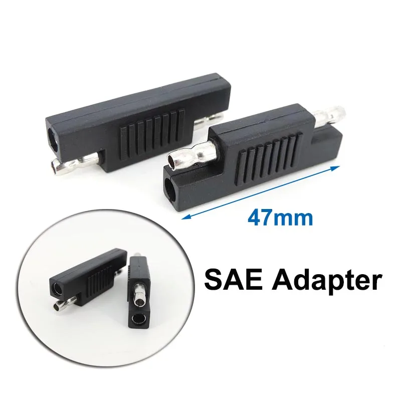 

12/24V Solar Panel SAE male head Polarity Reverse Adapter Connector Battery Power Charger For Quick Disconnect Cable V27