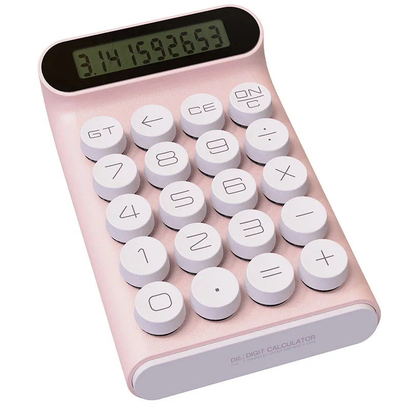 Calculadora Retro Dot, Teclado mecánico, computadora portátil, pantalla LCD de 10 dígitos, calculadora Simple de moda para oficina financiera