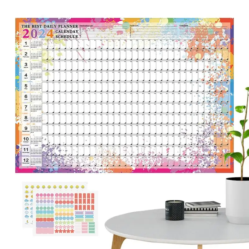 Schedule Wall Calendar 2024 Wall Planner 12 Month Thick Paper 2024 Family Planning Wall Calendar Wall Calendar Monthly Themed