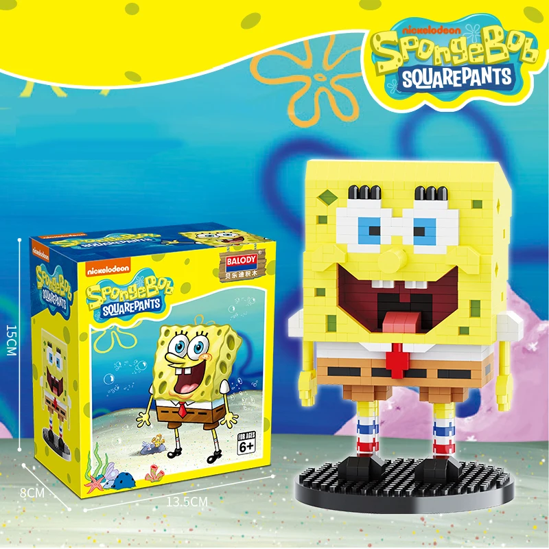 SpongeBob SquarePants Micro particles Block City  Patrick Star Squidward  Charm Kids Toys Birthday Gifts