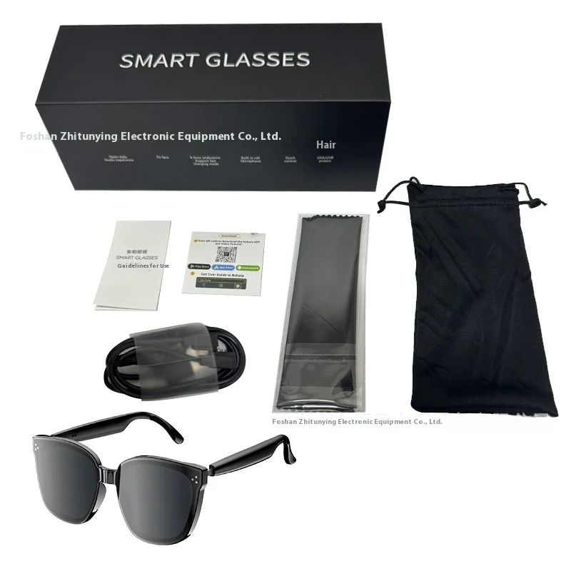 AIartificia intelligence translation bluetooth headset glasses integrated classic UV protection sunglasses fashion smart glasses