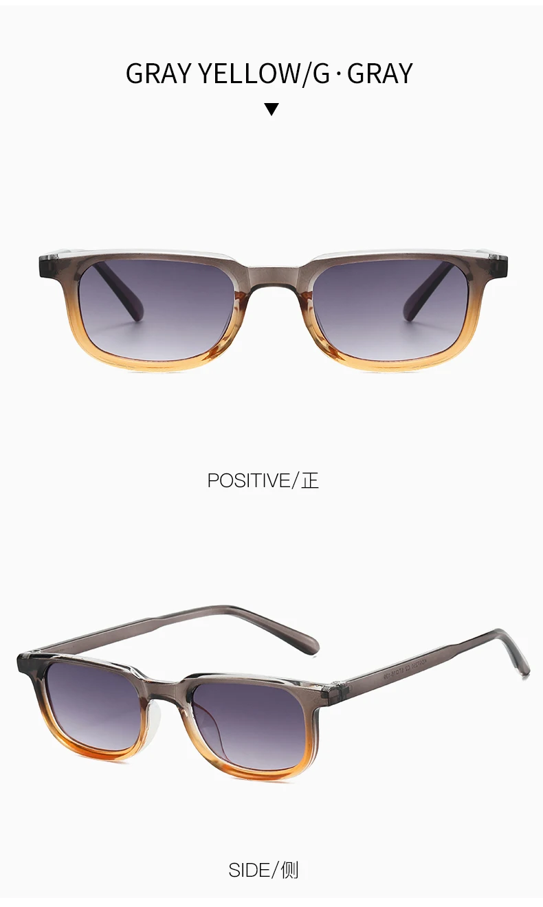 Damen Retro Vintage Bunte Kleine Quadratische Sonnenbrille mit Farbblockierung für Outdoor-Aktivitäten und Herren-Sonnenbrillen – Detail 14