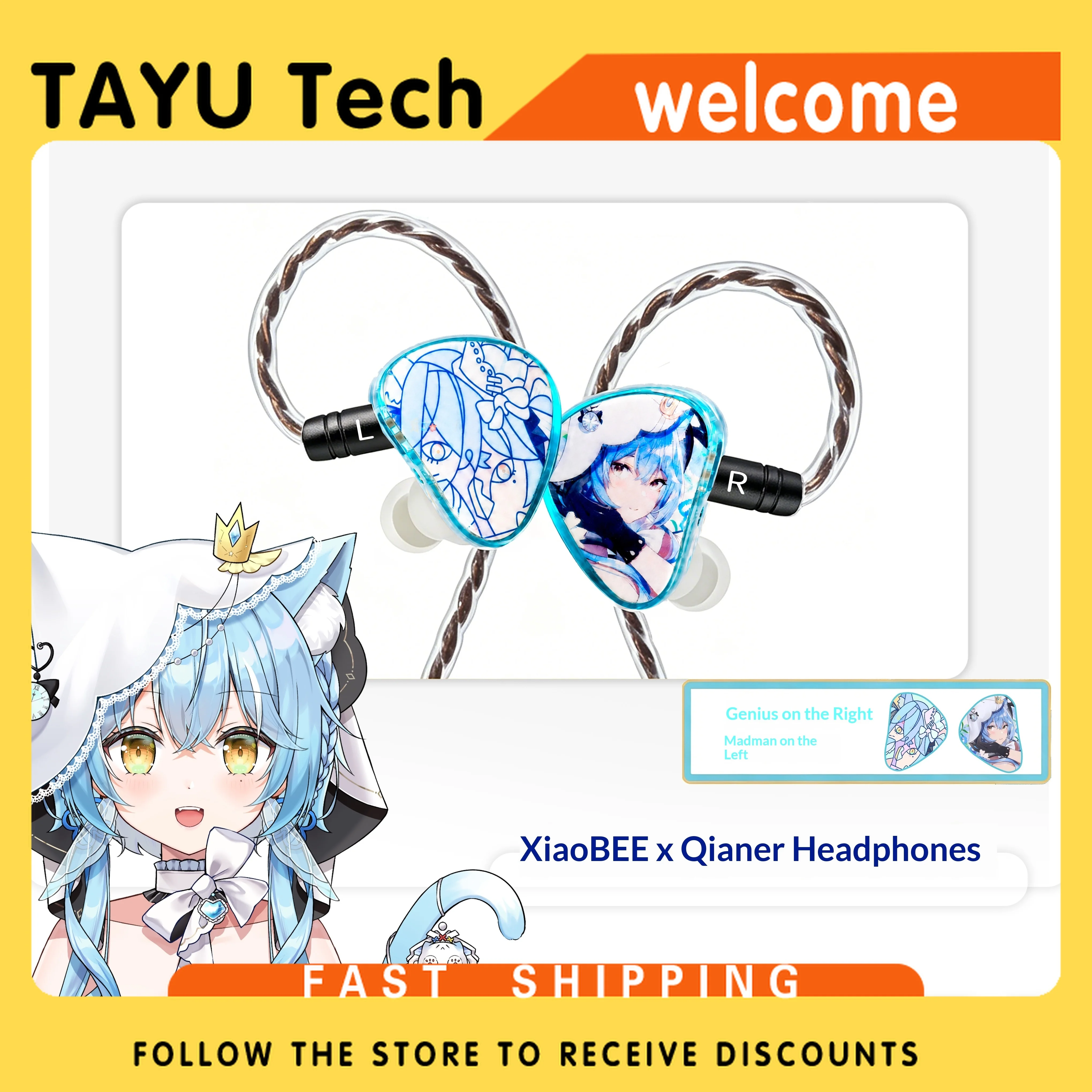 Audiophile Headphone Wired - Qianer L.Fea White Bee xBeed Custom
