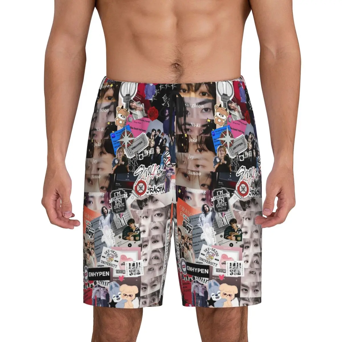 

Custom HyunJin Korean Kpop Singer Short Pajama Pants Men Sleepwear Sleep Lounge Bottom Shorts Sleeping Pants