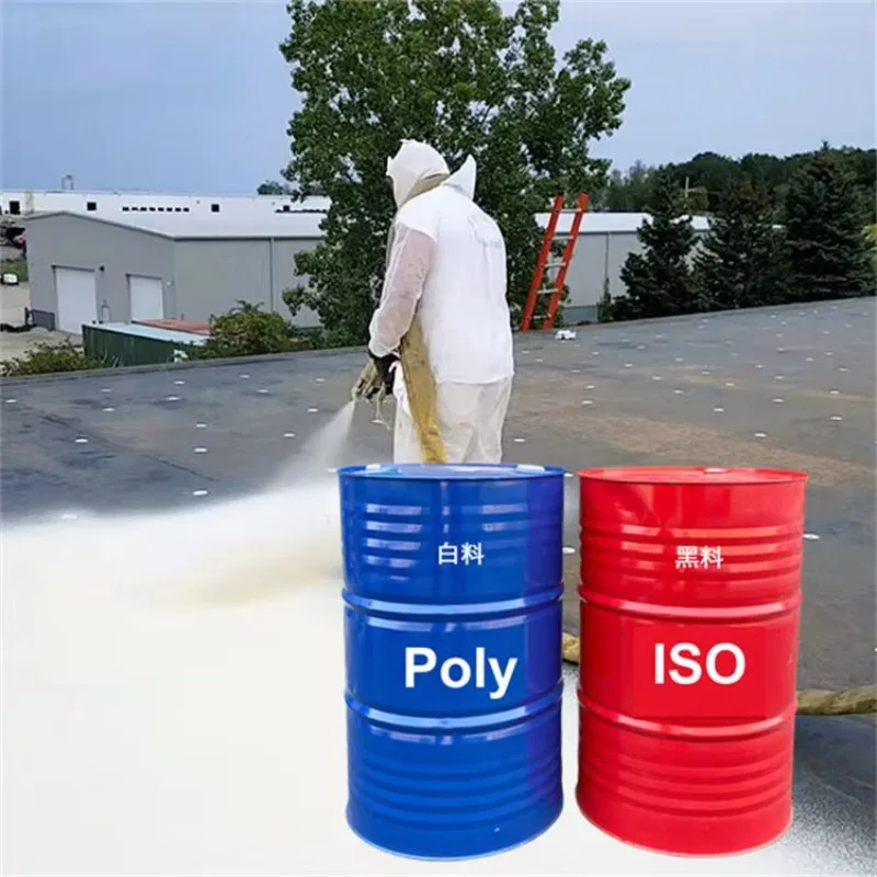 Two Component Closed Cell Polyurethane Spray Foam Raw Material A+B for Building Wall Roof Attic Thermal Insulation Waterproof