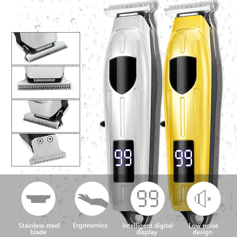 Eectric Trimmer Digital LCD Display Beard Trimmer Rechargeable Hair Trimmer 0mm Electric Hair Cutter Machine for Men Hair Cutter