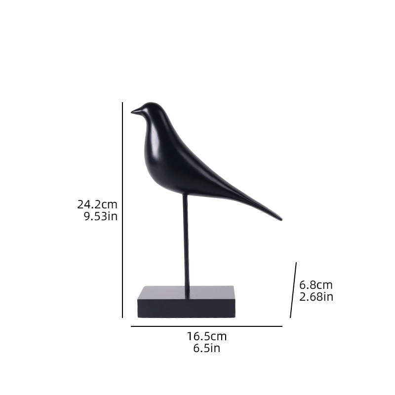Nordic-Style Bird Sculpture Resin Figurine Bedroom, Living Room, Study, Entryway, Console Table Decorative Ornament - Image 6