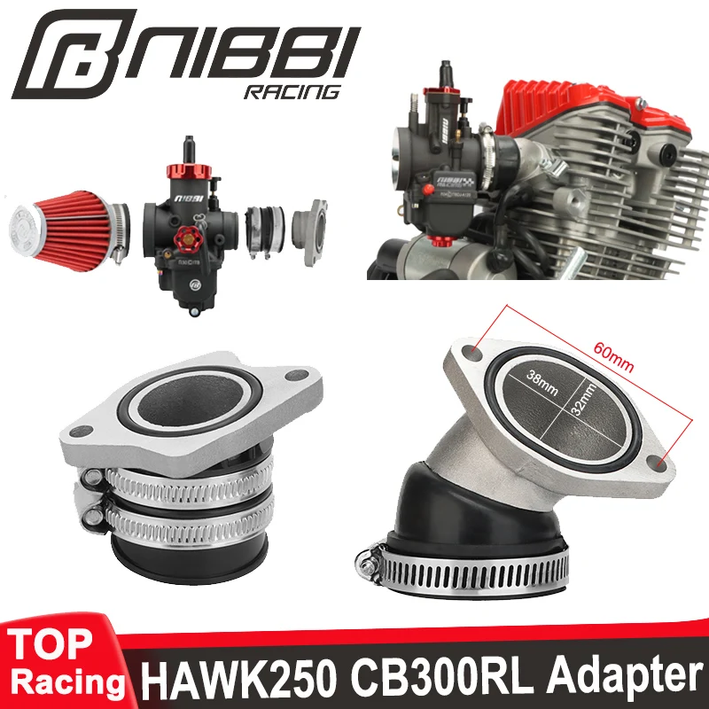 

NIBBI мотоцикл Zongshen CB300RL двигатель с ЧПУ адаптер впускного коллектора PE карбюратор подключение коллектора для Hawk 250CC-300CC Pitbike