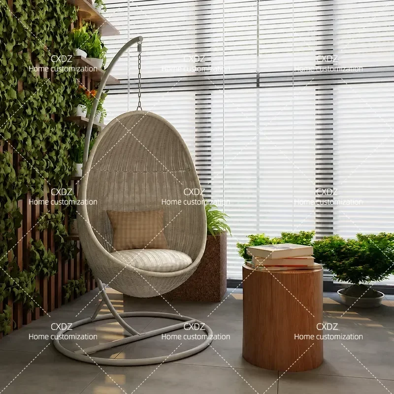Hanging Chair Balcony Rattan Swing Hammock Living Room Lazy Cradle Seat for Adults Home Decor