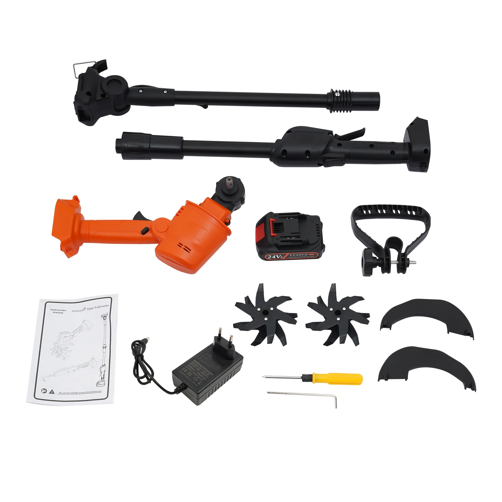 Akku-Räuchergrubber, 21 V, Mini-elektrische Gartenfräsmaschine, tragbare Mikrofräse mit Verlängerungsstange für Gärten – Detail 4