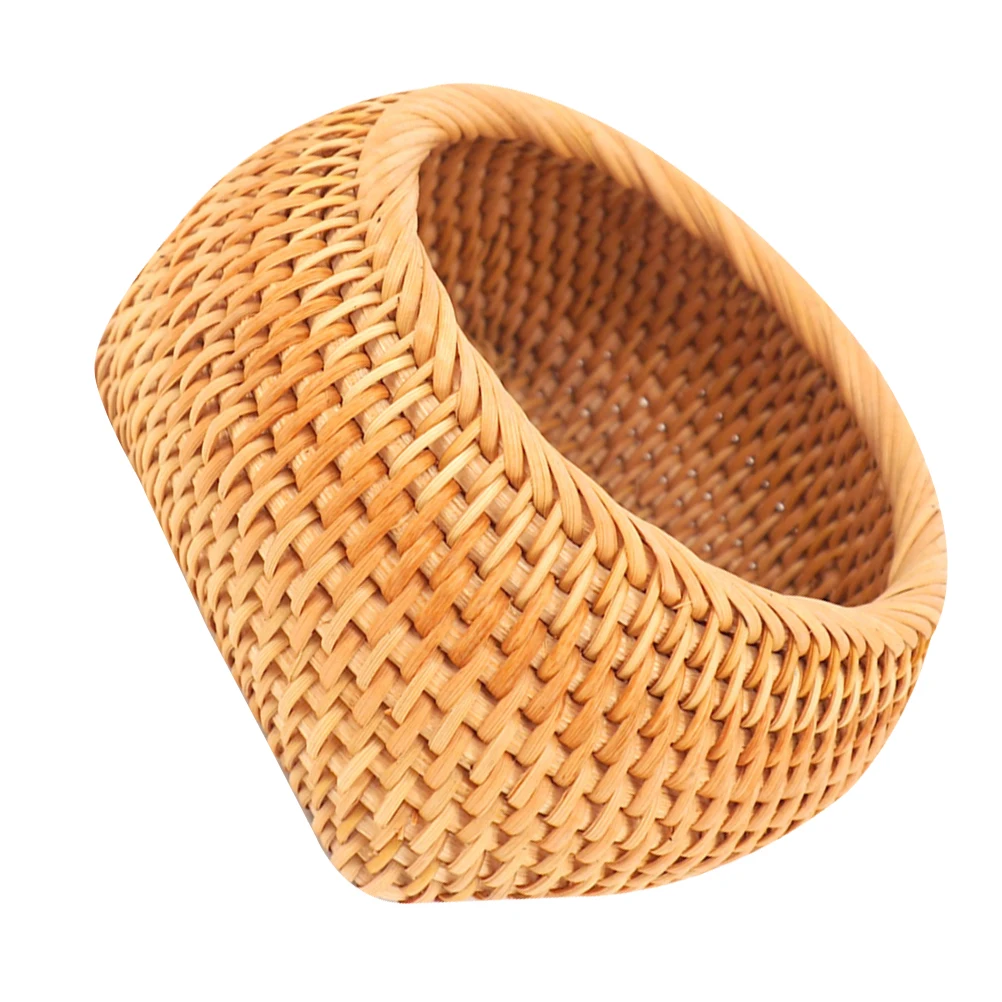 

Rattan Woven Storage Box Portable Tea Cake Basket Delicate Knitting Sturdy Accessories Lightweight Jewelry Household Plate L