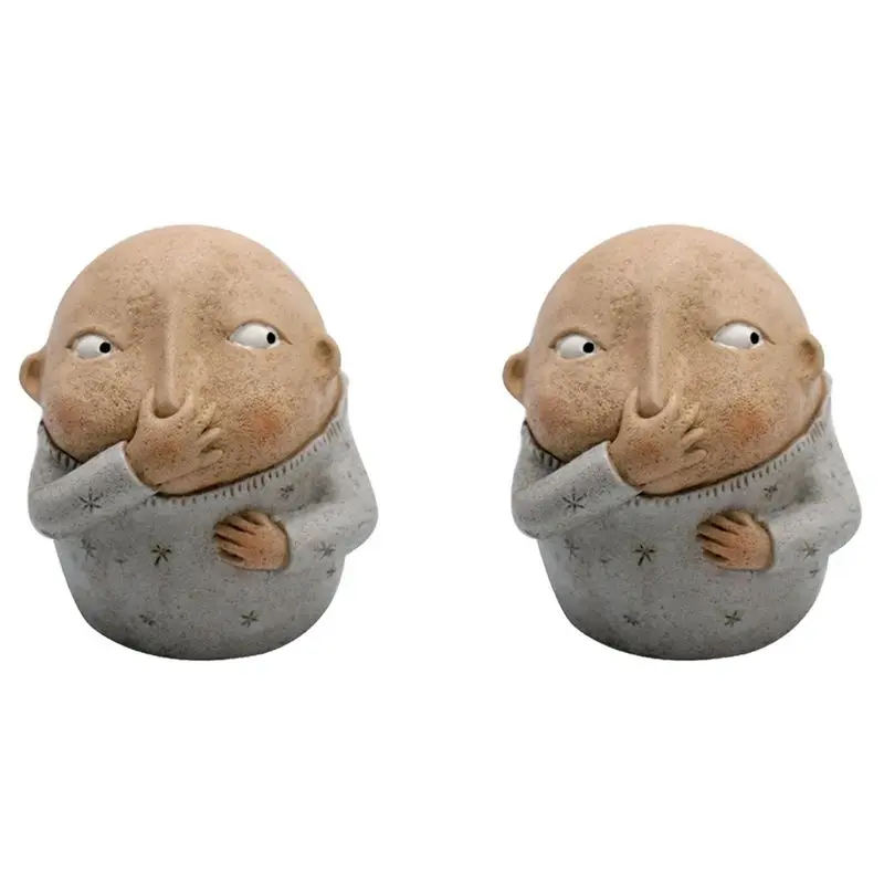2X Boy Holding Nose Bathroom Statue, Funny Boys Bathroom Decor Bathroom Shelf Sitters-AT64