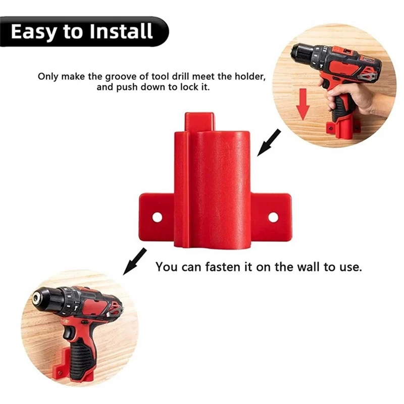 B84B-Machine Storage Holder For Battery Tool Mount Hanger Shelf Rack Electric Agrinder Drill Power Tools 5PCS Dura