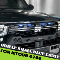Car Grille Small Blue Light Fit for Jetour G700 2025 2026 Modified Car Front Bumper Small Yellow Light LED Rainbow Warning Light