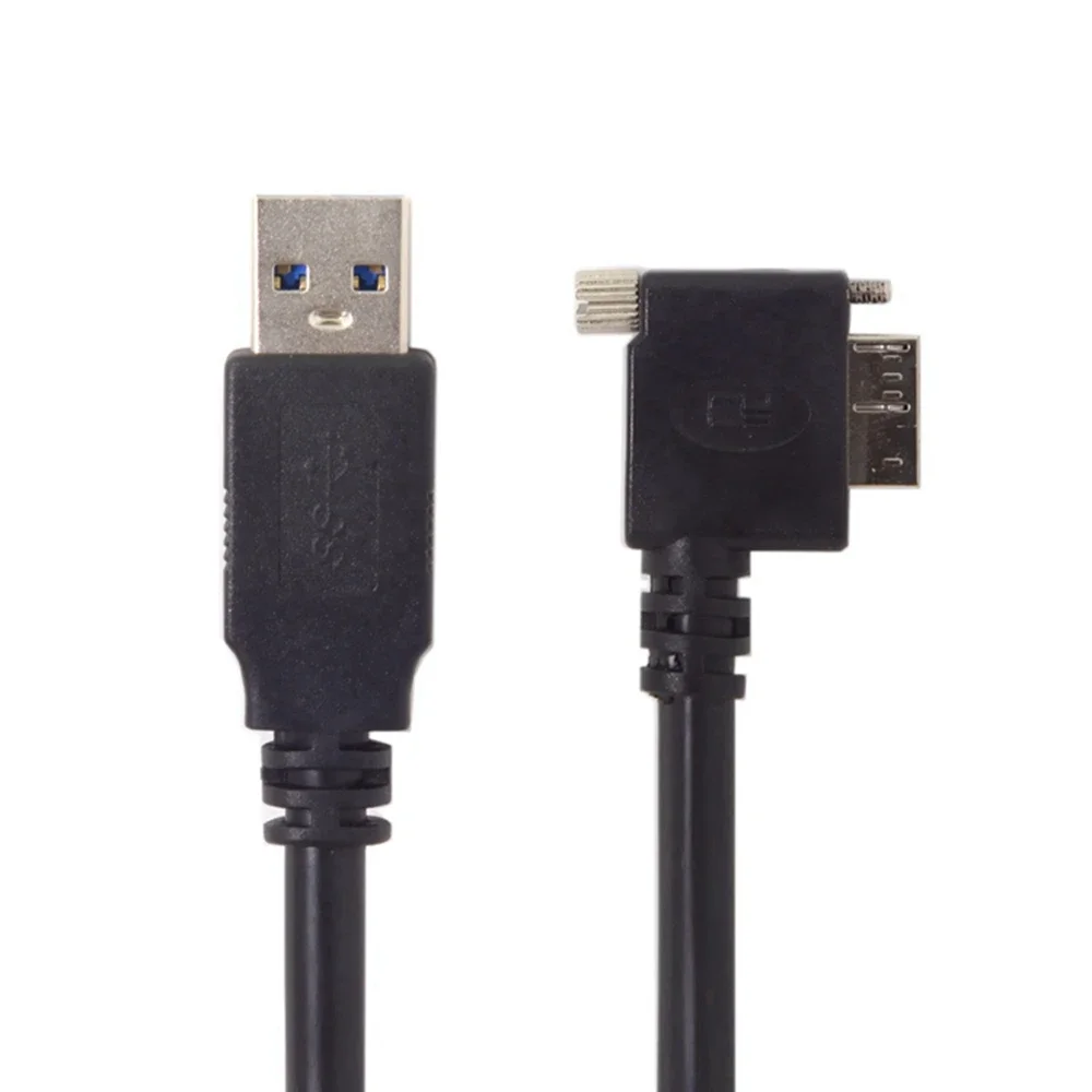 Micro USB with a 90 degree angle, industrial camera 3.0 data cable screw installation, 120cm, 300cm, 500cm