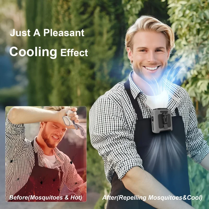 10000mAh Waist Fan Wearable Waist Fan 5 Speeds & Light 40H Hands-Free Cooling for Outdoor Jobsite Travel Long range for outdoor image 6