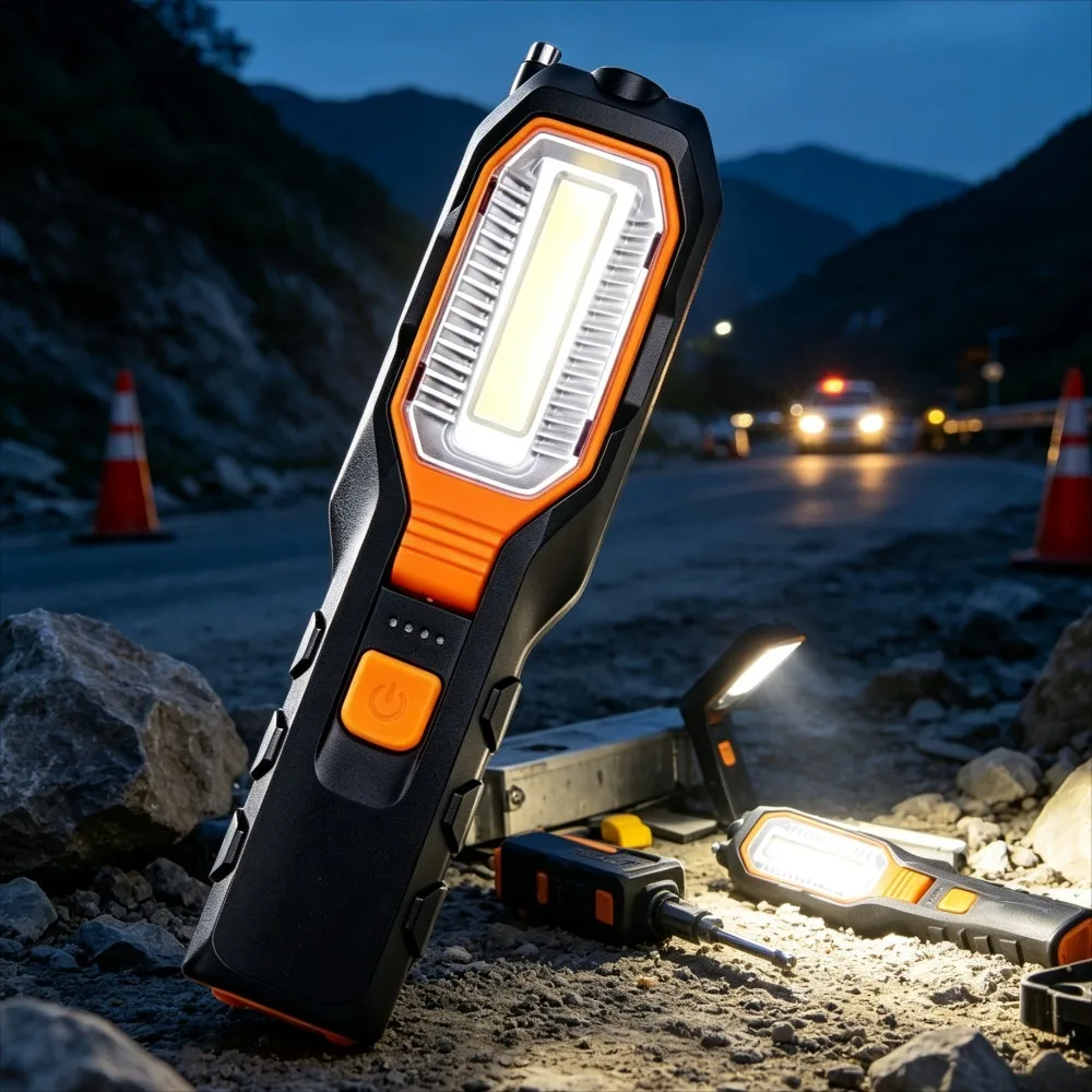 New LED Work Light Built‑in Battery USB Rechargeable Magnetic Rotatable Antenna Torch for Outdoor Maintenance view 6