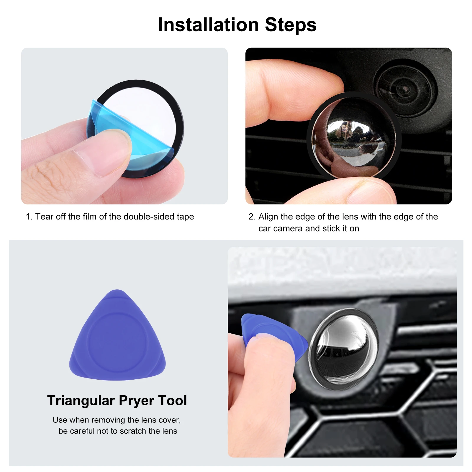 Frontkamera-Schutzabdeckung aus PC für Tesla Cybertruck / Tesla Model Y Juniper / Model S / 3 2025 Objektivschutz – Detail 10
