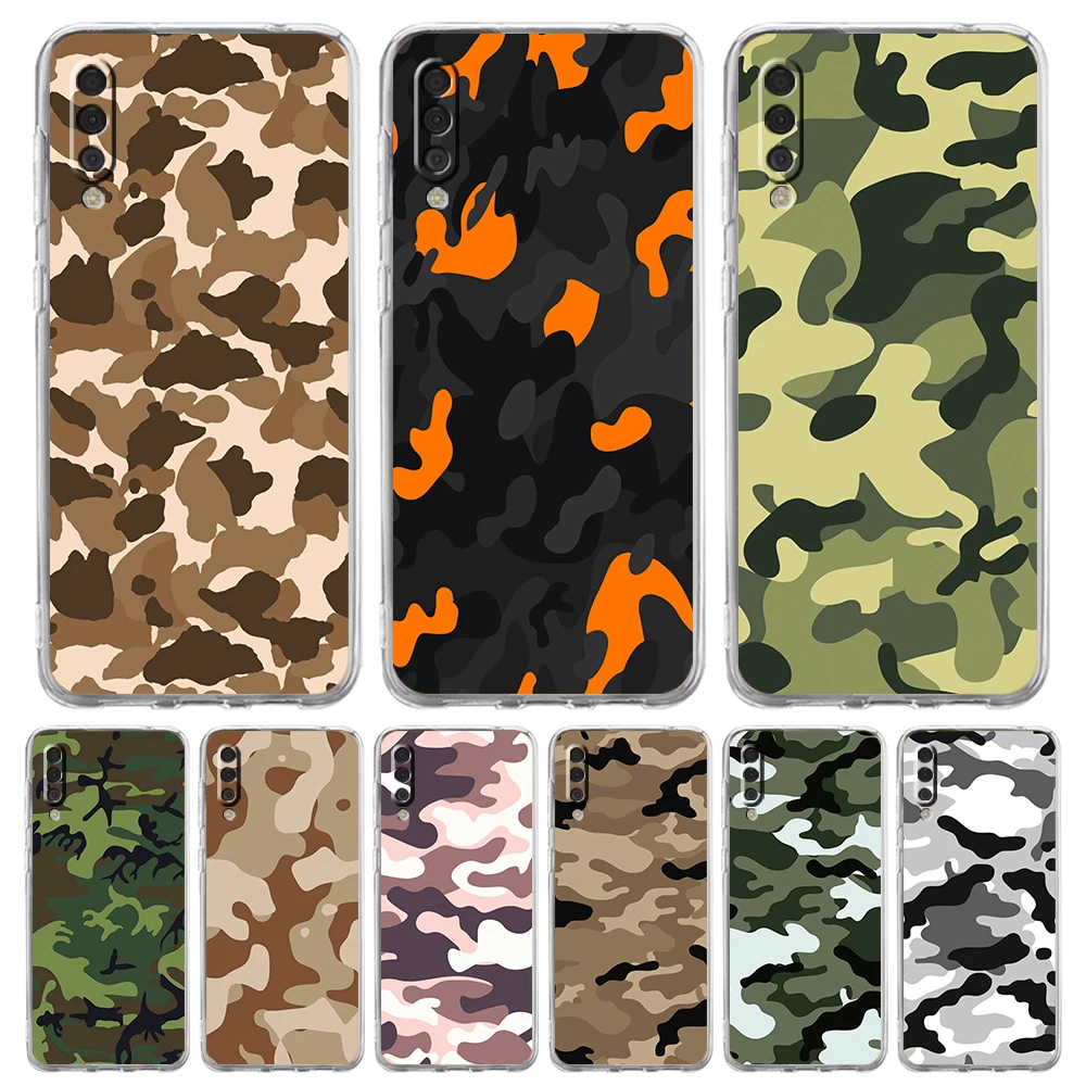Case For Samsung A56 A36 A26 A54 A52 A50 A70 A30 A40 A12 A14 A16 A22 A24 A42 A34 A32 5G A06 Cover Camouflage Camo Military Army