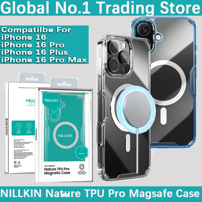 Nillkin For iPhone 16 Pro Max/16 Pro/16 Plus Nature TPU Pro Magsafe Case Anti fall airbag magnetic phone case protective cover