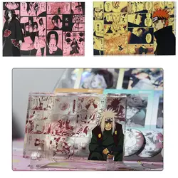 Naruto Sasuke Uchiha Itachi Pain Anime Characters Acrylic Brick Rare Game Collection Flash Card Cartoon Toys Christmas Gift