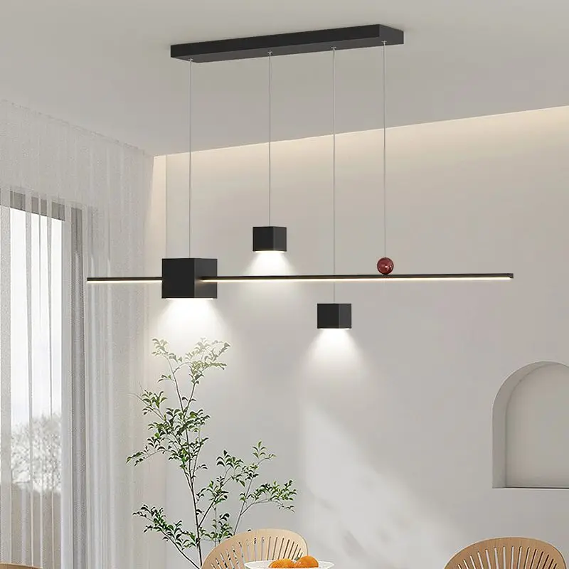 

Nordic Simplicity Long Strip Chandelier Kitchen Island Dining Tables Teahouse Pendant Lamp Indoor Lighting Hanging Fixture