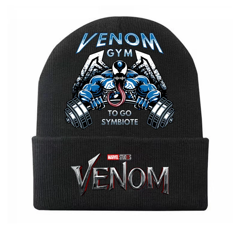 Venom Spiderman Marvel Boys Child\'s Knitted Hat Movie Cartoon Infant Beanie Outdoor Casual Warm Vogue Hundred Take Knitting Caps