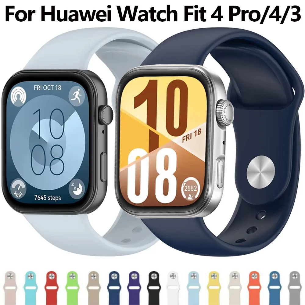 

Silicone Strap for Huawei Watch Fit 3/4/4 Pro Band Smartwatch Accessories Replacement Sport Bracelet for Huawei Watch Fit 4 Belt